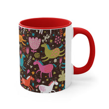 Load image into Gallery viewer, Colored Horses Accent Coffee Mug, 11oz