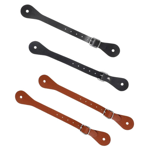 Spur Straps 2 Pieces with Buckle Cowboy Cowgirl Ladies Western PU Leather Durable Adjustable for Outdoor Equestrian Supplies