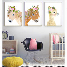 Load image into Gallery viewer, Flower Pony Canvas Wall Art