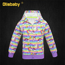 Load image into Gallery viewer, Unicorn Zip front Hoodie for Girls