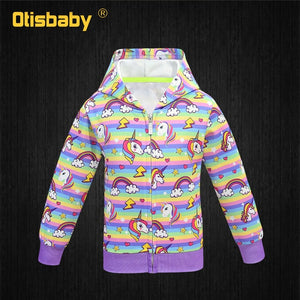 Unicorn Zip front Hoodie for Girls