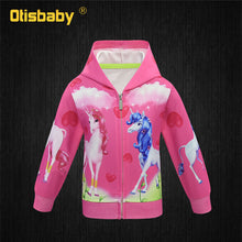 Load image into Gallery viewer, Unicorn Zip front Hoodie for Girls