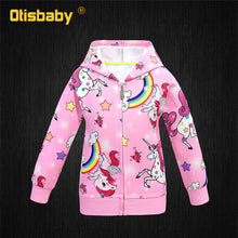 Load image into Gallery viewer, Unicorn Zip front Hoodie for Girls