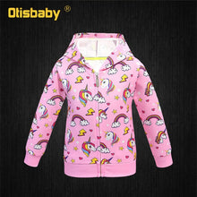 Load image into Gallery viewer, Unicorn Zip front Hoodie for Girls