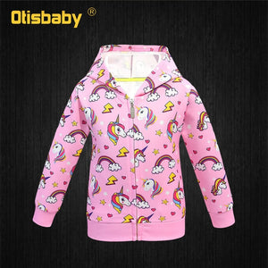 Unicorn Zip front Hoodie for Girls